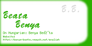 beata benya business card